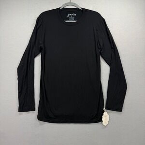 Jammies Sleep Top Mens M Black Bamboo Viscose Long Sleeve‎ Crewneck Loungewear